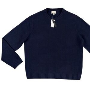 Industry Sweater Men XL Blue Long Sleeve Chunky Fishermen Crewneck Wool‎ Blend